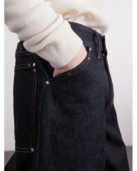 Lemaire Black Wide-Leg Organic Jeans for men