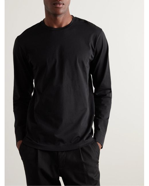 Sunspel Black Supima Cotton-jersey T-shirt for men