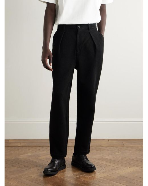 Blue Blue Japan Black Straight-Leg Sashiko Cotton Trousers for men