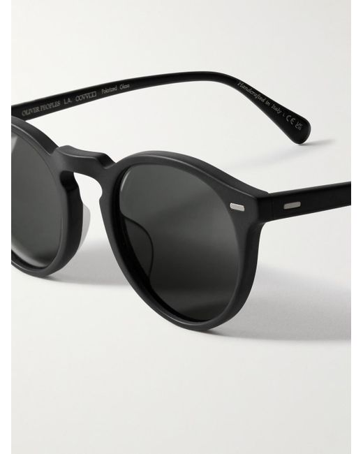 Oliver Peoples Black Gregory Peck Round-frame Acetate Sunglasses for men