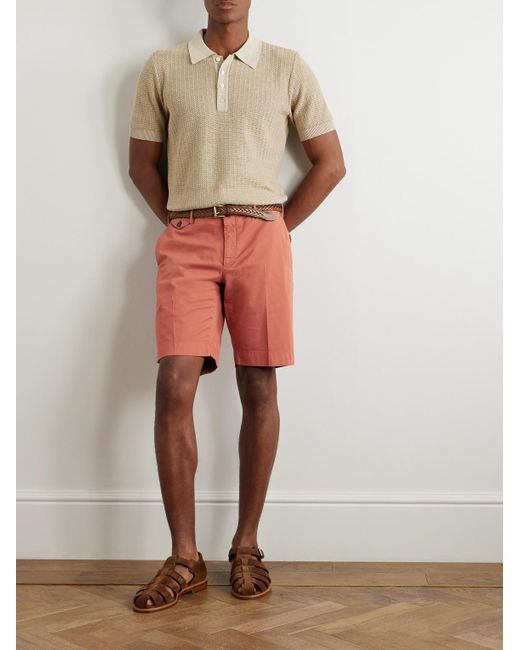 Incotex Orange Venezia 1951 Slim-Fit Straight-Leg Cotton-Blend Bermuda Shorts for men