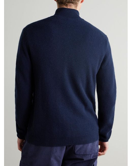 Bogner Blue Derek-1 Virgin Wool And Cashmere-blend Half-zip Ski Midlayer for men