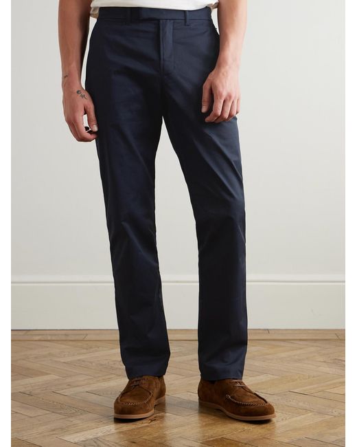 Mr P. Blue Samuel Slim-Fit Straight-Leg Stretch-Cotton Golf Trousers for men