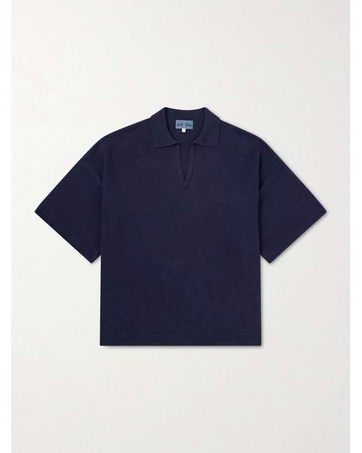Blue Blue Japan Blue Knitted Polo Shirt for men