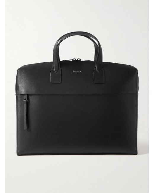 Paul Smith Black Logo-print Textured-leather Briefcase for men