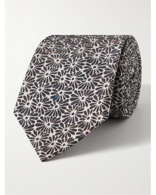 Paul Smith Krawatte aus einer Baumwoll-Seidenmischung mit eingewebtem Blumenmuster in Gray für Herren