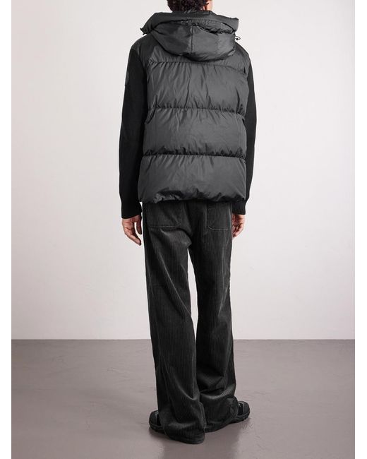 Canada Goose Black Hybridge Wool And Quilted Shell Hooded Down Jacket for men