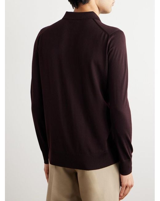 Loro Piana Red Slim-fit Wish Virgin Wool Polo Shirt for men