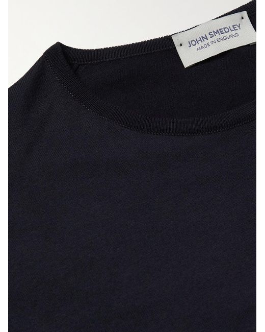 John Smedley Blue Belden Slim-Fit Sea Island Cotton T-Shirt for men