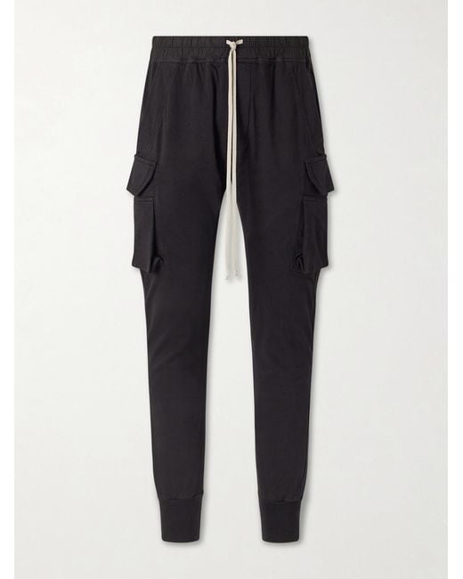 Rick Owens Blue Mastodon Tapered Cotton-blend Jersey Sweatpants for men