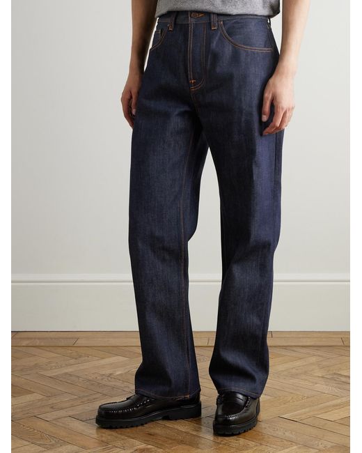 Nudie Jeans Blue Tuff Tony Organic Straight-Leg Jeans for men