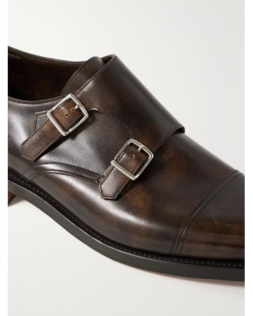 John Lobb Brown William Leather Monk-Strap Shoes for men