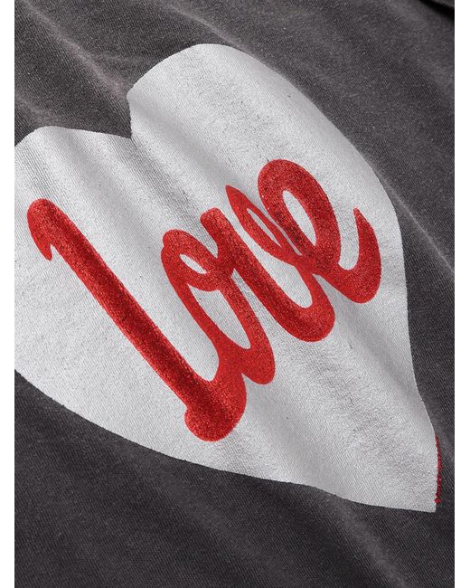 SAINT Mxxxxxx Gray Distressed Paint-splattered Printed Cotton-jersey T-shirt for men
