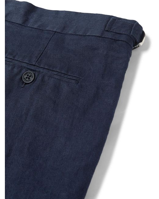 Orlebar Brown Blue Norwich Slim-Fit Linen Shorts for men