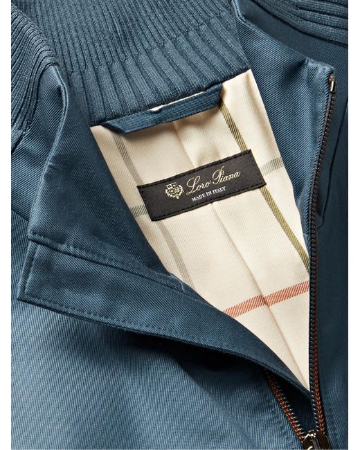 Loro Piana Blue Padded Silk-Twill Bomber Jacket for men