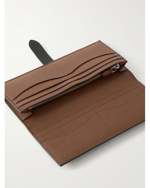 Dunhill Black Alfred Patina-Leather Billfold Wallet for men