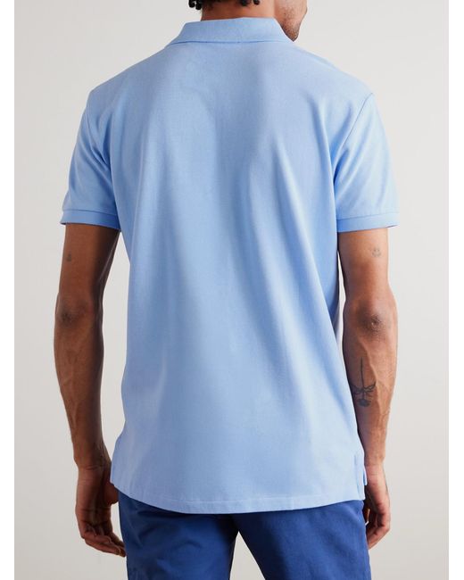 Polo Ralph Lauren Blue Logo-embroidered Cotton-jersey Polo Shirt for men