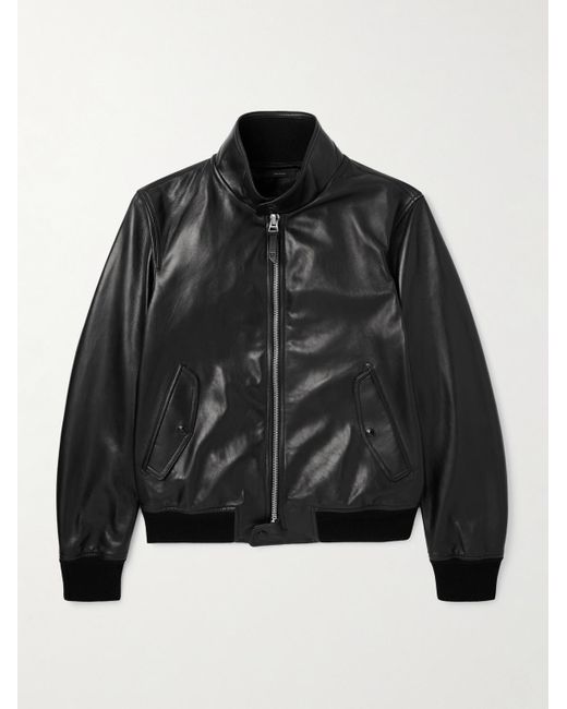 Tom Ford Black Leather Jacket for men