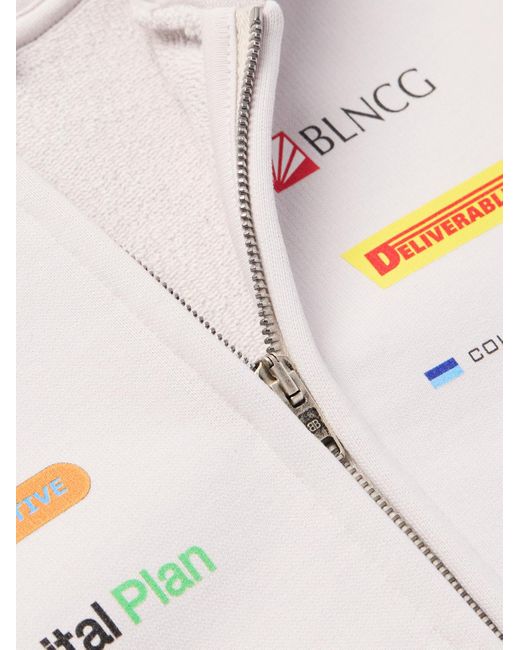 Balenciaga Kapuzenjacke aus Jersey aus einer Baumwollmischung mit Logoprint und Reißverschluss in White für Herren