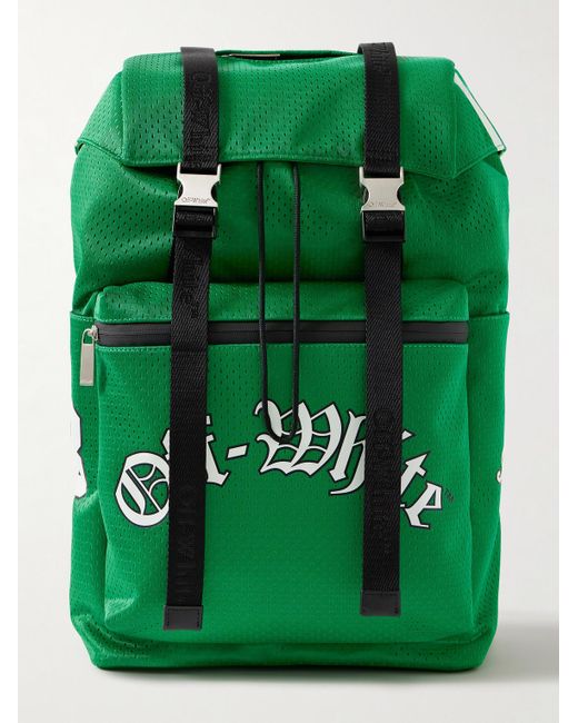 Off-White c/o Virgil Abloh Green Outdoor Hike Logo-print Mesh Backpack for men