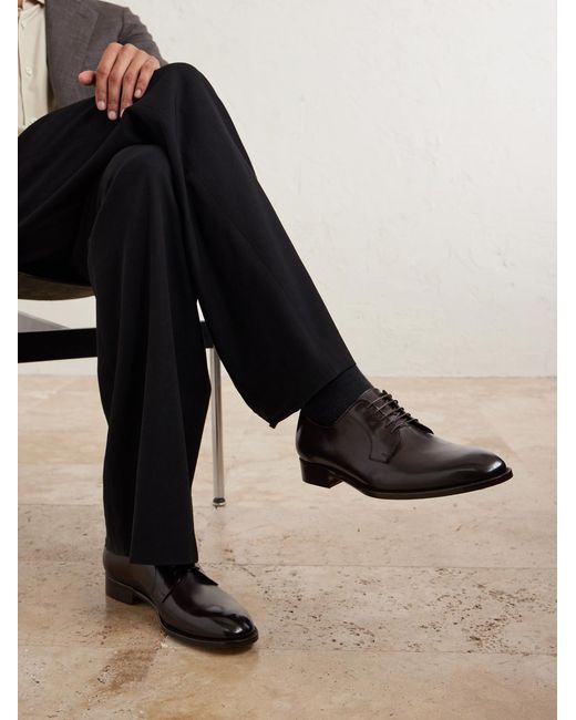 Mr P. Brown Leather Derby Shoes for men