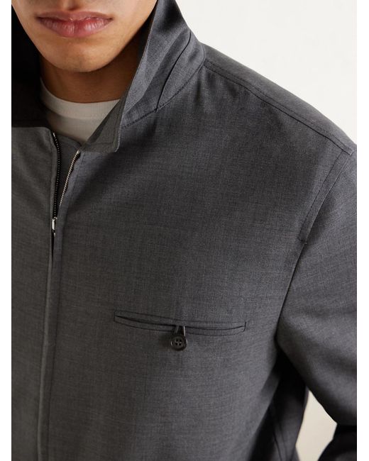 Slowear Gray Montedoro Wool Bomber Jacket for men