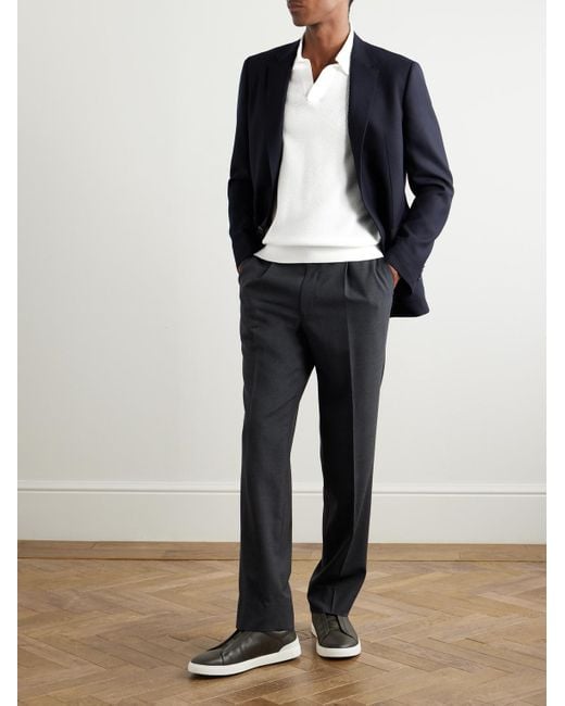 Zegna White Slim-Fit Cotton-Piqué Polo Shirt for men