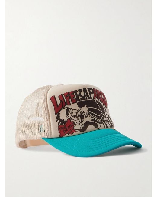 Kapital Blue Life Kapriccio Mesh-Trimmed Printed Scuba Trucker Cap