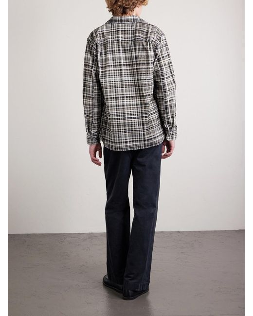 Mr P. Black Checked Cotton-corduroy Shirt for men