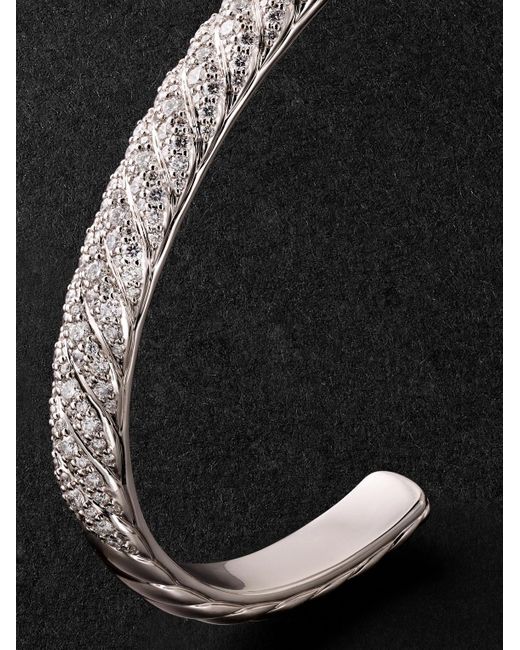 David Yurman Black Sculpted Cable 18-Karat Diamond Cuff for men