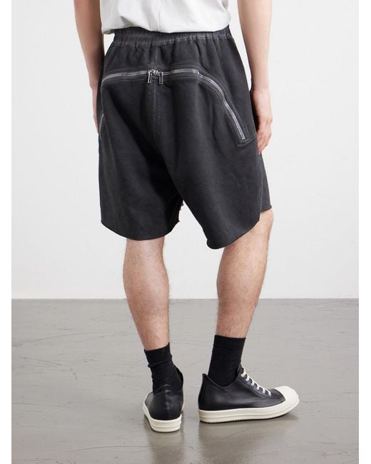 Rick Owens Blue Straight-Leg Cotton-Jersey Drawstring Shorts for men