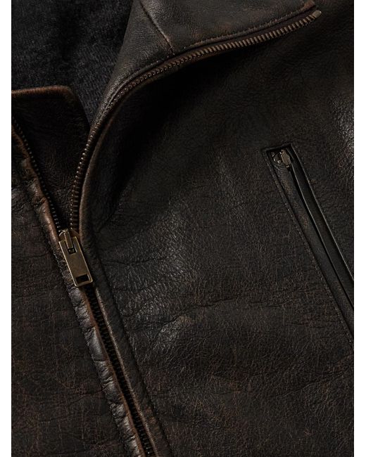 The Row Black Akia Leather Jacket for men