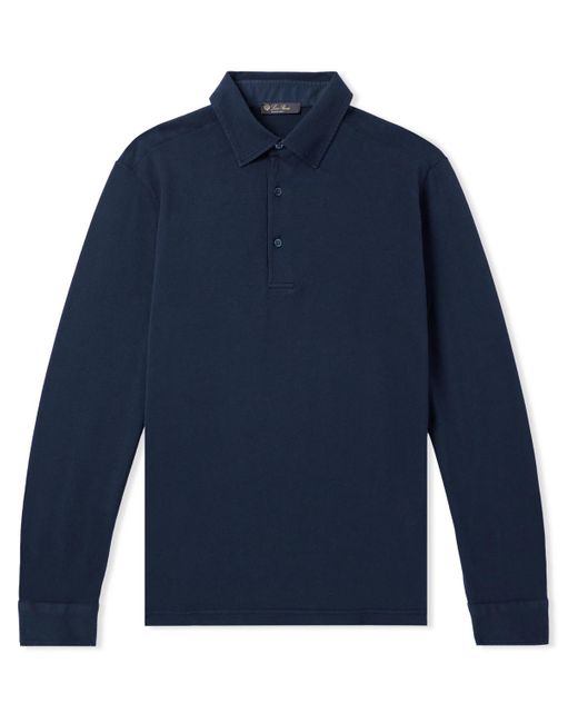 Loro Piana Blue Cotton-piqué Polo Shirt for men