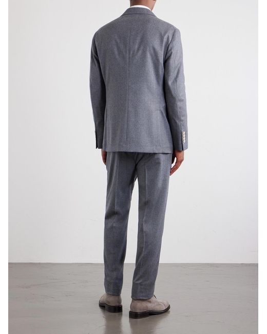 Brunello Cucinelli Gray Virgin Wool Suit Jacket for men