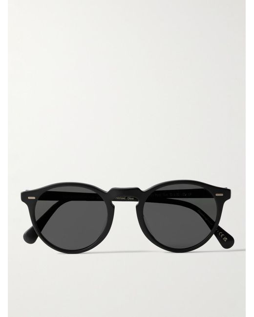 Oliver Peoples Black Gregory Peck Round-frame Acetate Sunglasses for men