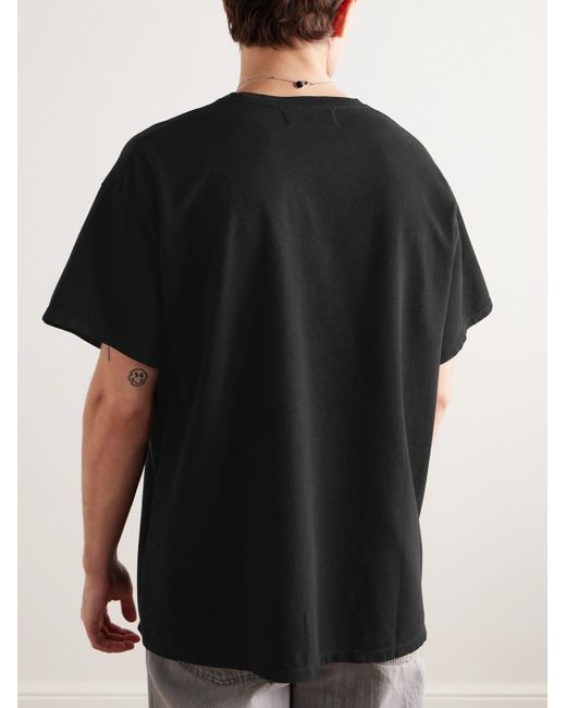 The Elder Statesman Black Cotton And Cashmere-Blend Jersey T-Shirt for men