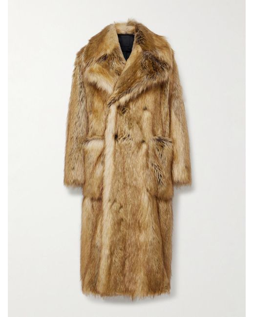 Givenchy Natural Oversized Faux Fur Coat for men