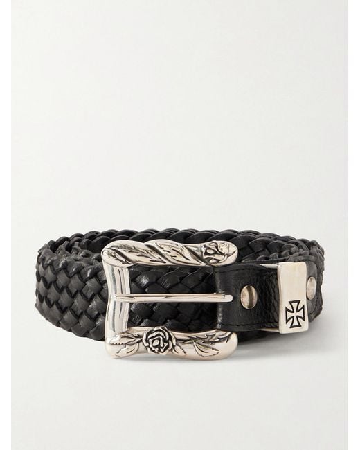 Enfants Riches Deprimes Black 2.5cm Port Of Souls Braided Leather Belt for men