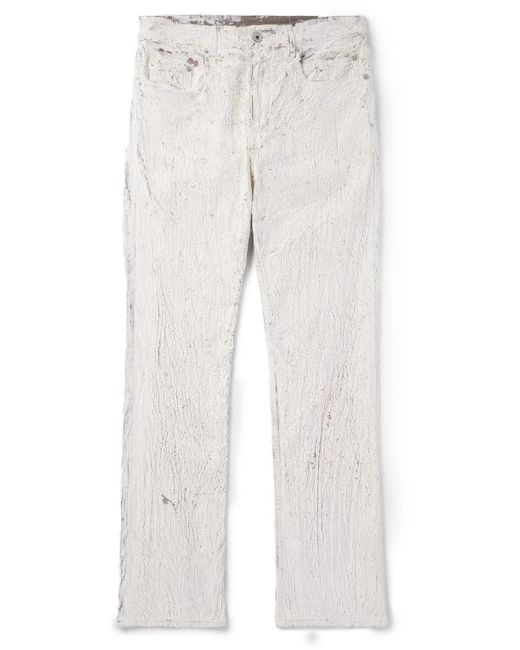 Rick Owens White Megacrust Slim-fit Coated Jeans for men