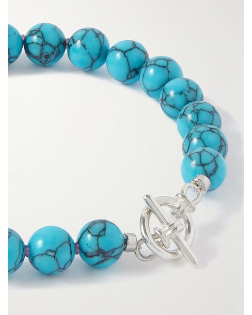 Needles Armband mit Zierperlen aus Türkis und silberfarbenen Details in Blue für Herren