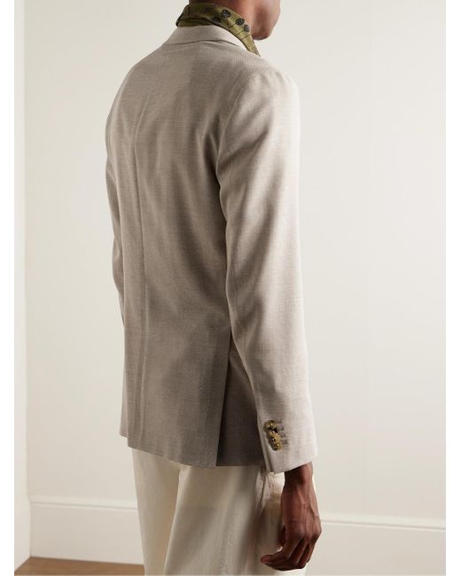 Boglioli Natural K-jacket Slim-fit Unstructured Wool-hopsack Blazer for men