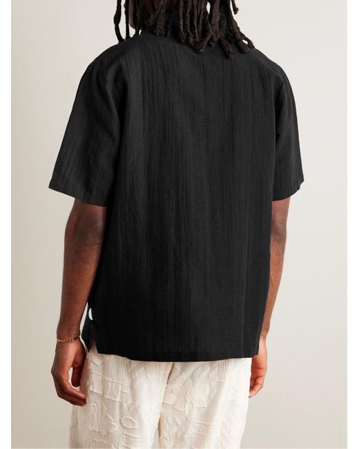 Folk Gabe Hemd aus einer Baumwoll-Leinenmischung in Black für Herren