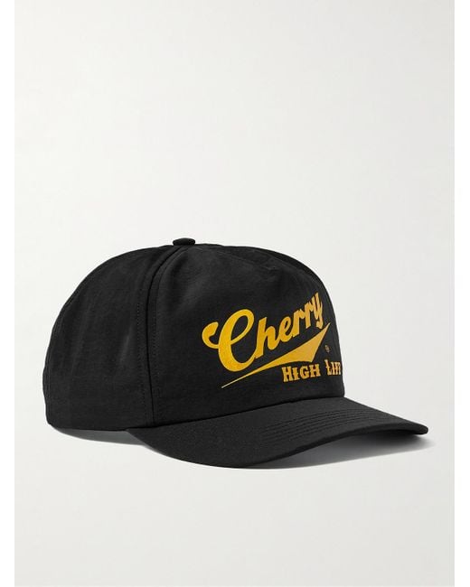 CHERRY LA Black Logo-print Twill Trucker Hat for men