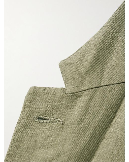 Zegna Green Slim-fit Oasi Lino Twill Suit Jacket for men