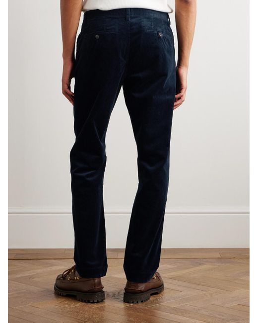 Polo Ralph Lauren Blue Bedford Slim-Fit Straight-Leg Cotton-Blend Corduroy Trousers for men