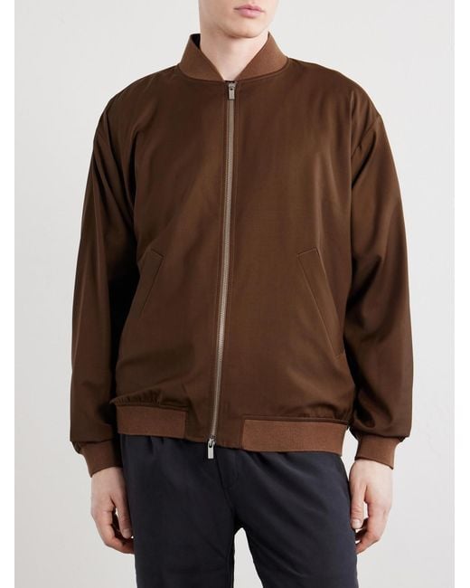 Barena Brown Gabier Virgin Wool Bomber Jacket for men