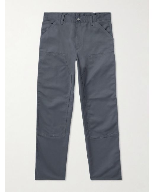Carhartt Double Knee Straight-leg Cotton-canvas Carpenter Trousers in Blue  for Men | Lyst Australia