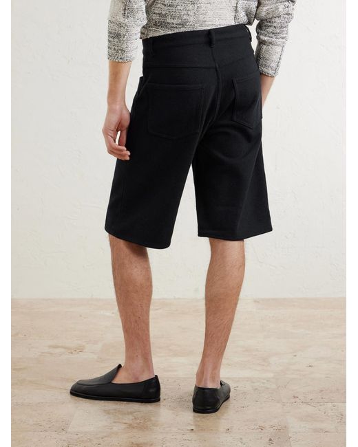 Auralee Blue Wide-leg Silk Shorts for men