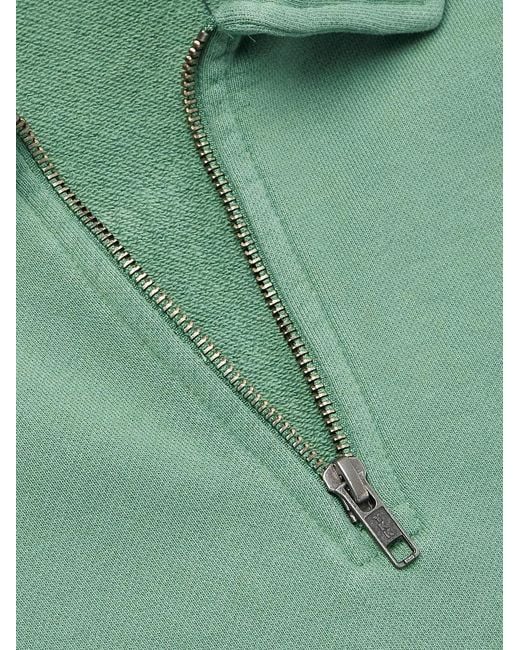 Polo Ralph Lauren Green Slim-Fit Logo-Embroidered Cotton-Jersey Half-Zip Sweatshirt for men
