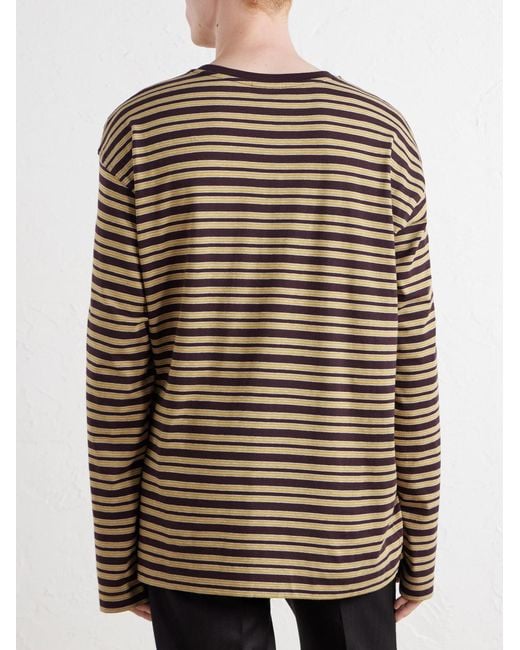 Dries Van Noten Red Hember Striped Cotton-jersey T-shirt for men
